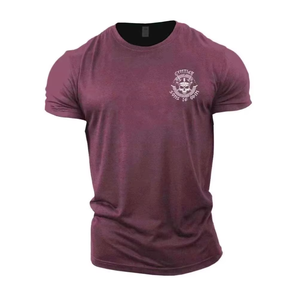 T-shirt pour homme Summer Viking Casual Fashion imprimé en 3D, style Tough Guy, pour le sport de ple