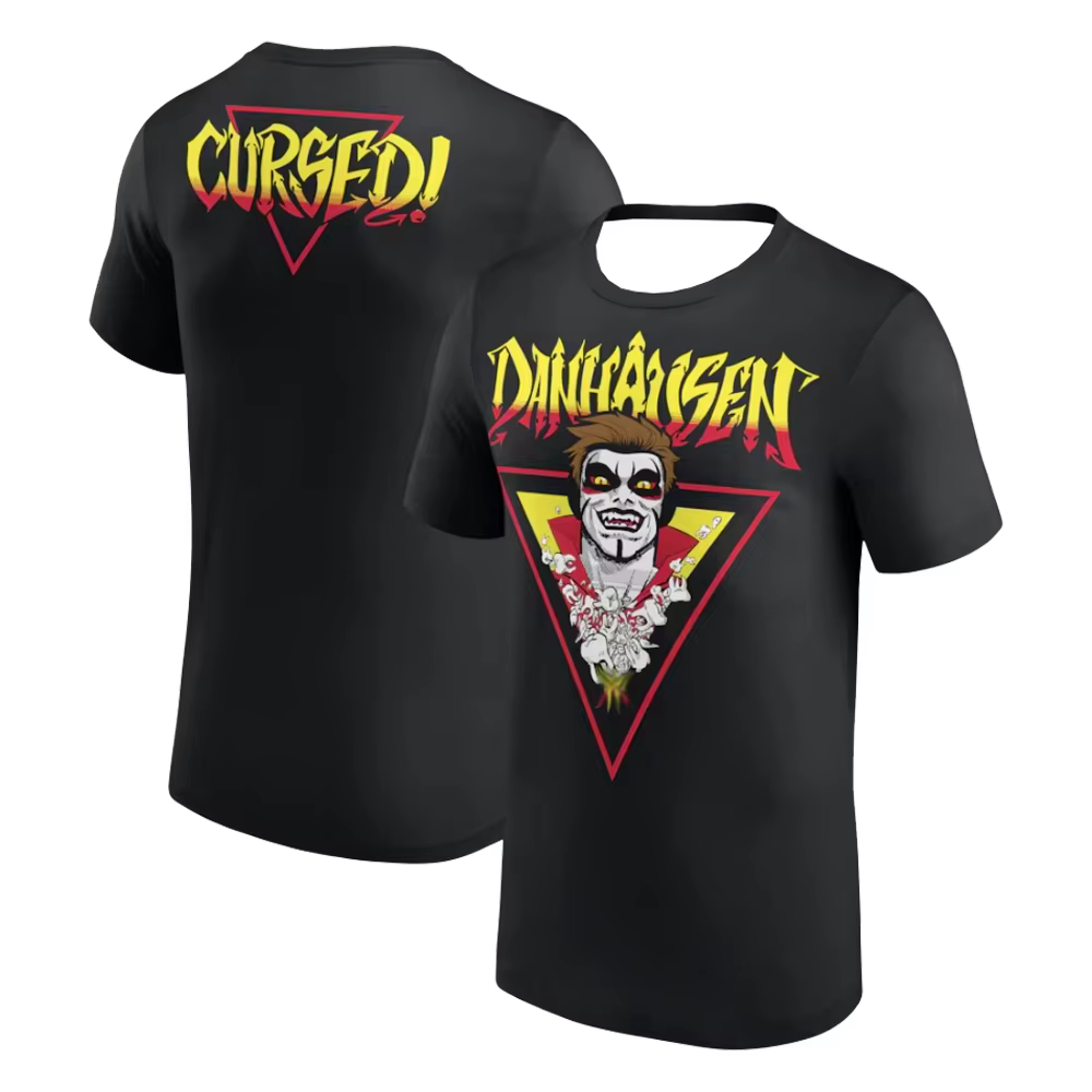 T-shirt noir Danhausen You Are Cursed pour hommes et femmes, col rond, manches courtes, vêtements de