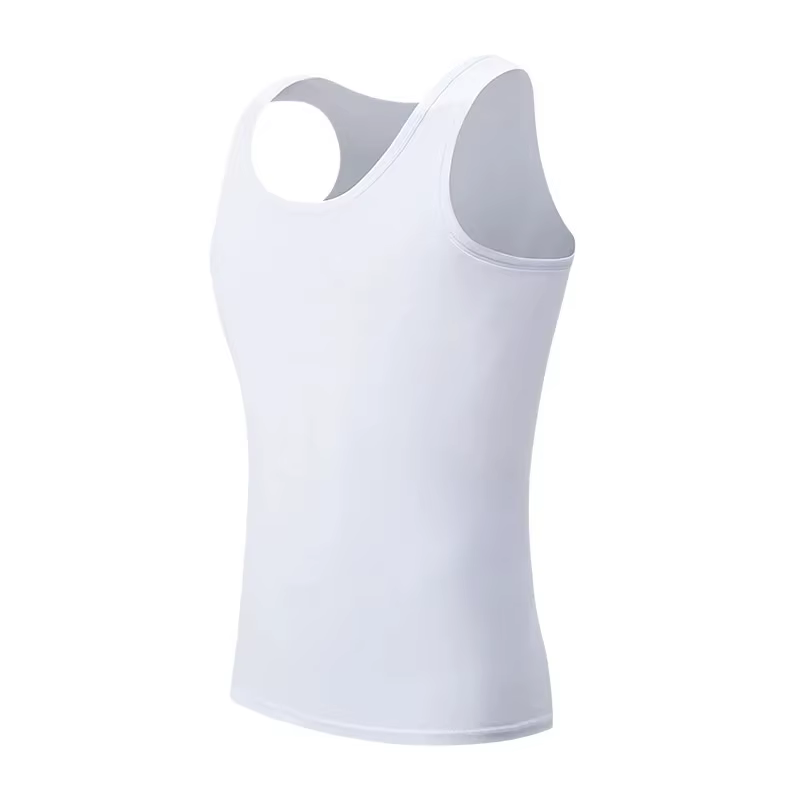 Gilet basique en coton pour hommes, couleur unie, Slim, exercice, T-shirt absorbant la sueur, fond c