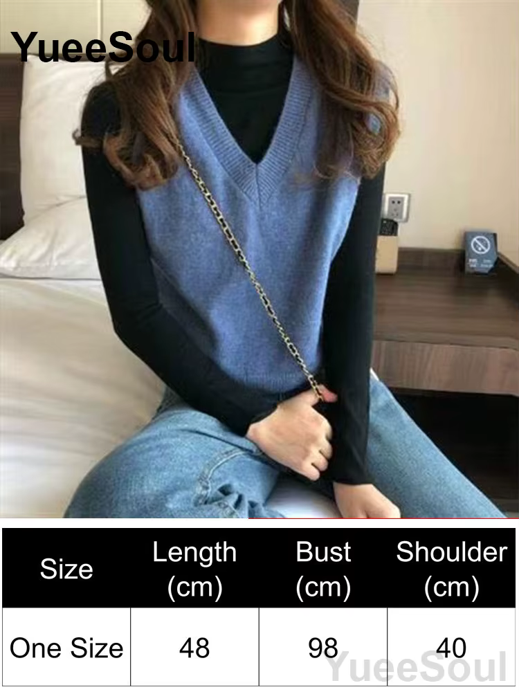 Gilet pull bleu uni Y2K pour femmes, élégant, doux et mignon, Style Preppy, nouvelle collection 2025