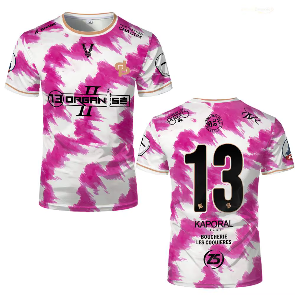 Nouveau JUL Marseille Rap maillot imprimé 13 organiser Hip Hop Football T-Shirt uniforme d'entraînem