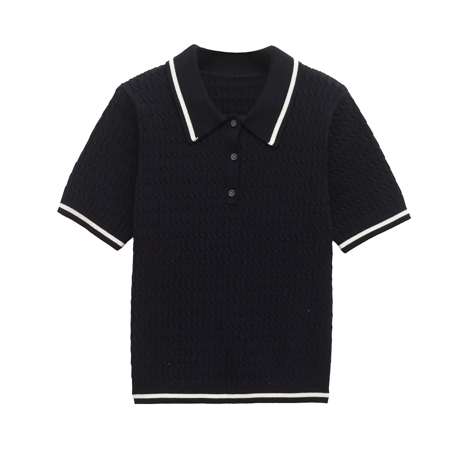 Polo tricoté à manches courtes pour femmes, maillots, haut, T-shirt pour dames, haute qualité, Y2k