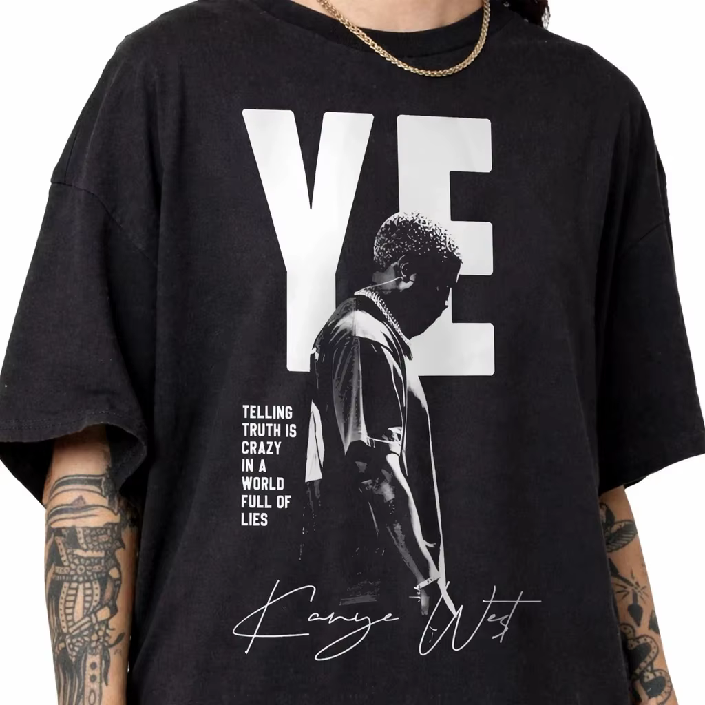 T-shirt graphique Bully de Kanye West YE Live In Los Angeles, t-shirt unisexe à col rond en coton à