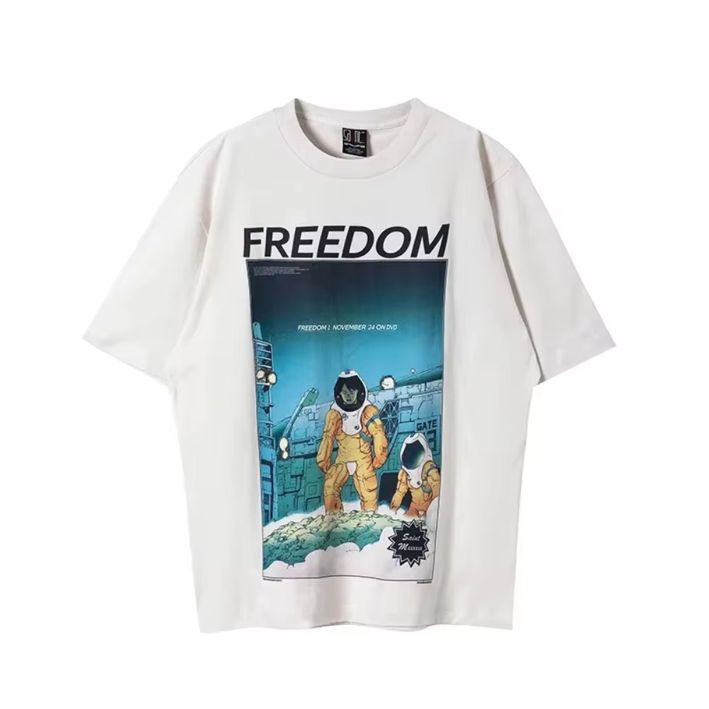 T-shirts amples et oversize Saint 2025 à manches courtes, style rétro, nouveau, noir et blanc, col r