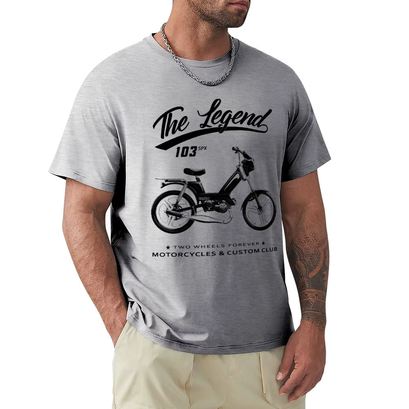 T-shirt en coton à col rond pour hommes, vêtements à la mode, humour, cyclomoteur, éventuelles X, 10