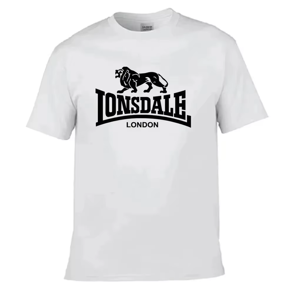 T-shirt à manches courtes pour homme avec imprimé Lion Lonsdale, style streetwear ample et confortab