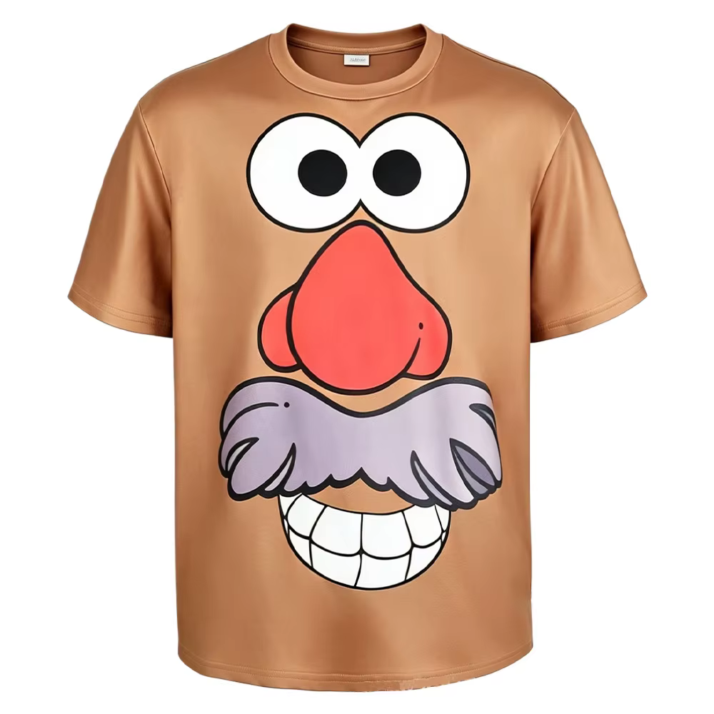 T-shirts de cosplay pour couple sur le thème des films d'animation avec imprimés de visages de dessi