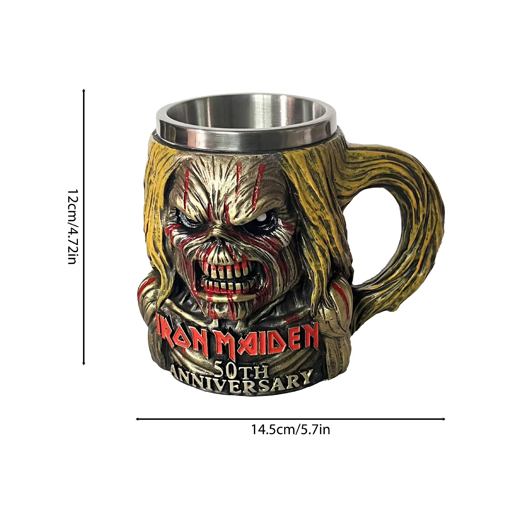 Iron Maiden 50e anniversaire Iron Maiden tasse à café en acier inoxydable marque tasse décoration