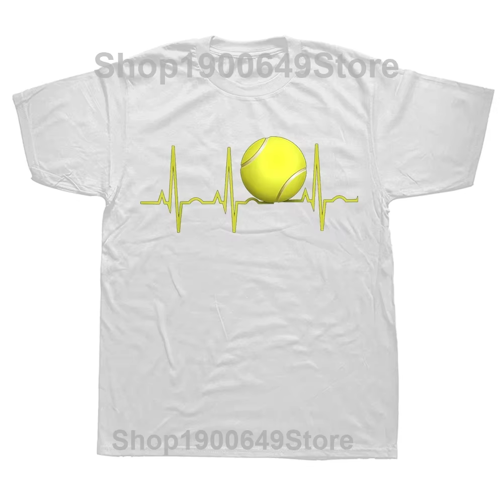 Drôle Tennis battement de coeur t-shirts Style d'été graphique coton Streetwear à manches courtes jo