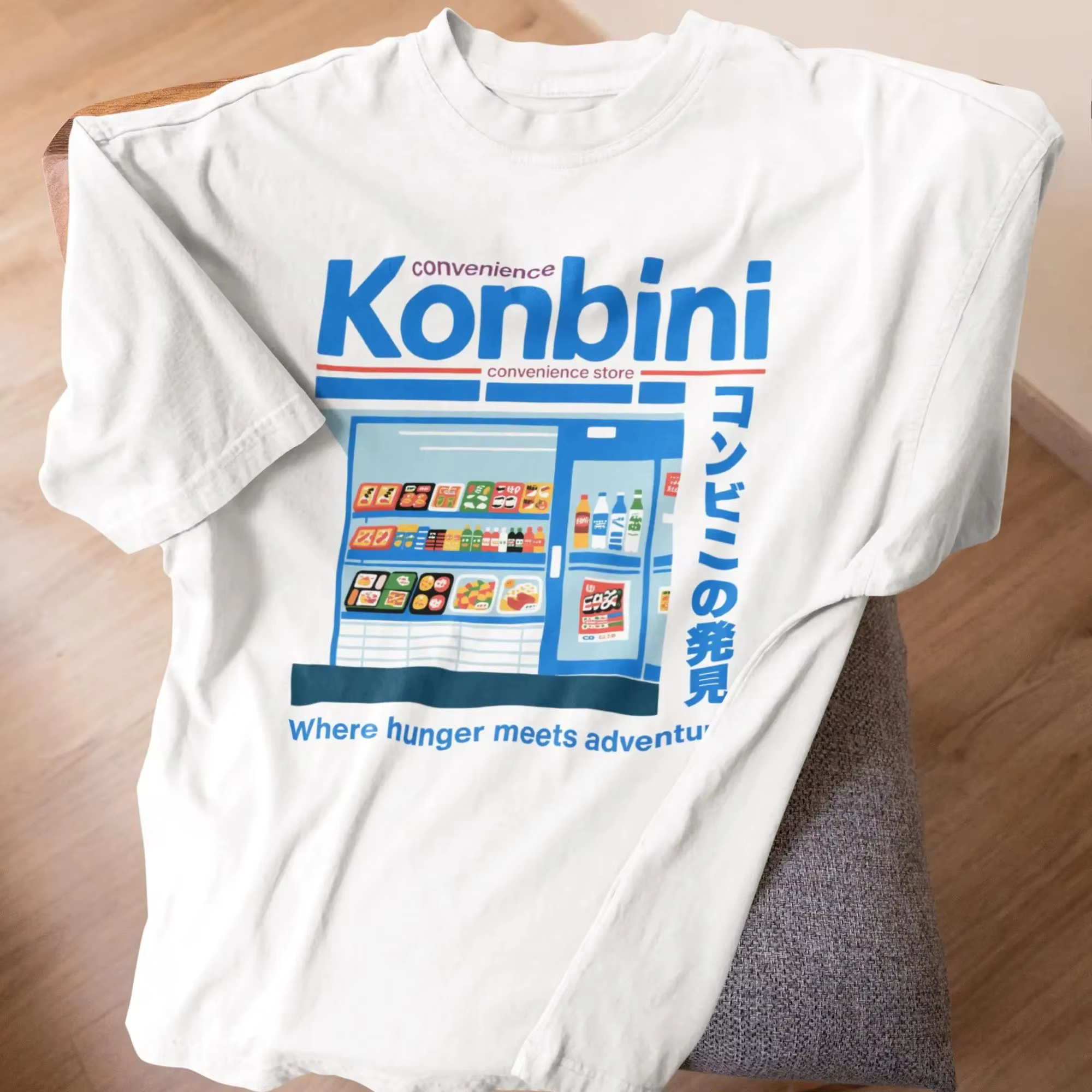 T-shirt du magasin de commodité japonais, chemise anime des années 90, streetwear japonais, chemise 