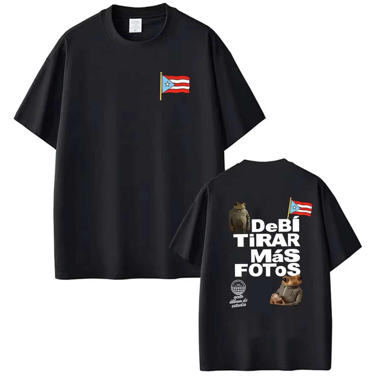 T-shirt Vintage Oversize en Coton Col Rond Unisexe Bad Bunny Tour Merch 2026 Debi Tirar Mas Fotos DT