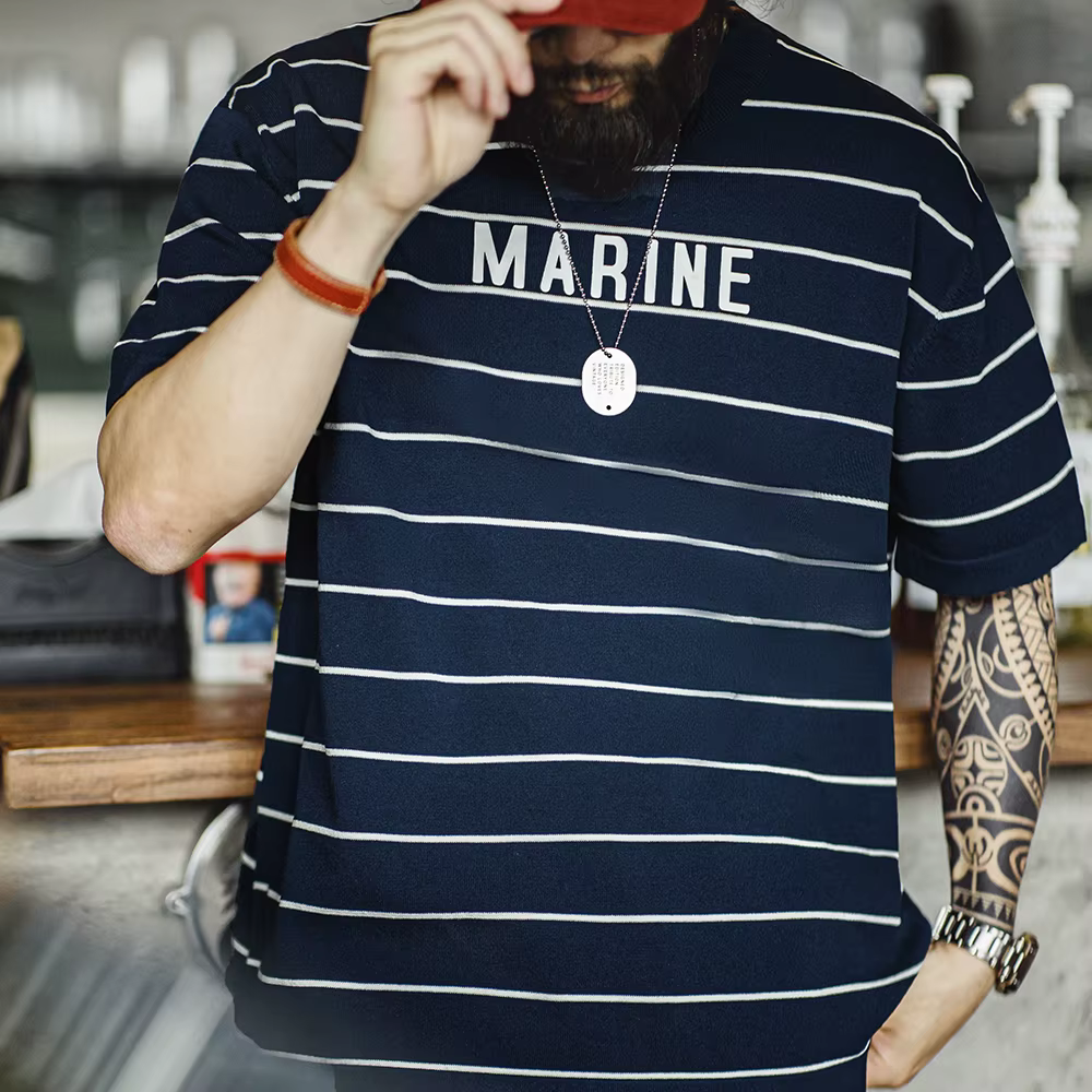 Maden-T-Shirt manches courtes pour hommes, estival et respirant, avec lettres imprimées