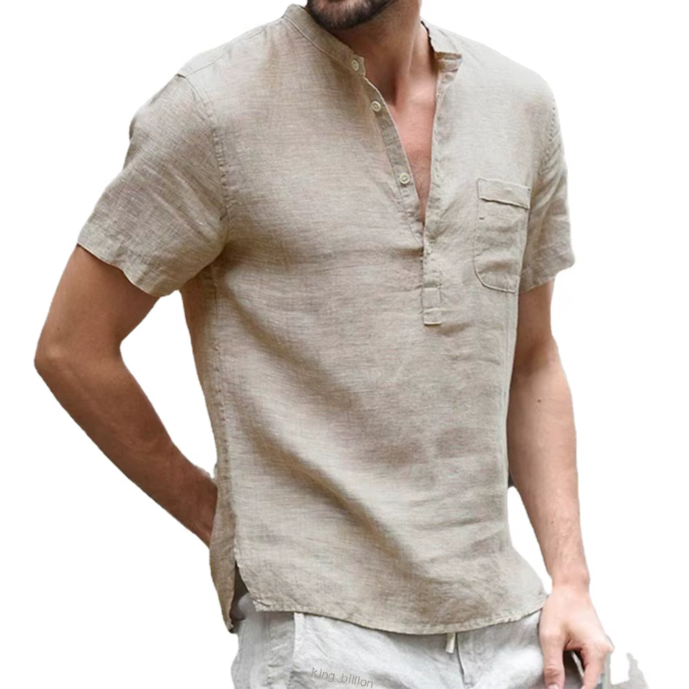 Été nouveau T-shirt à manches courtes pour hommes coton et lin Led décontracté hommes T-shirt chemis