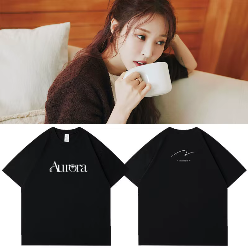 MAMAMOO MoonByul Aurora même T-shirt femmes hommes mode lettre imprimer à manches courtes T-shirt ha