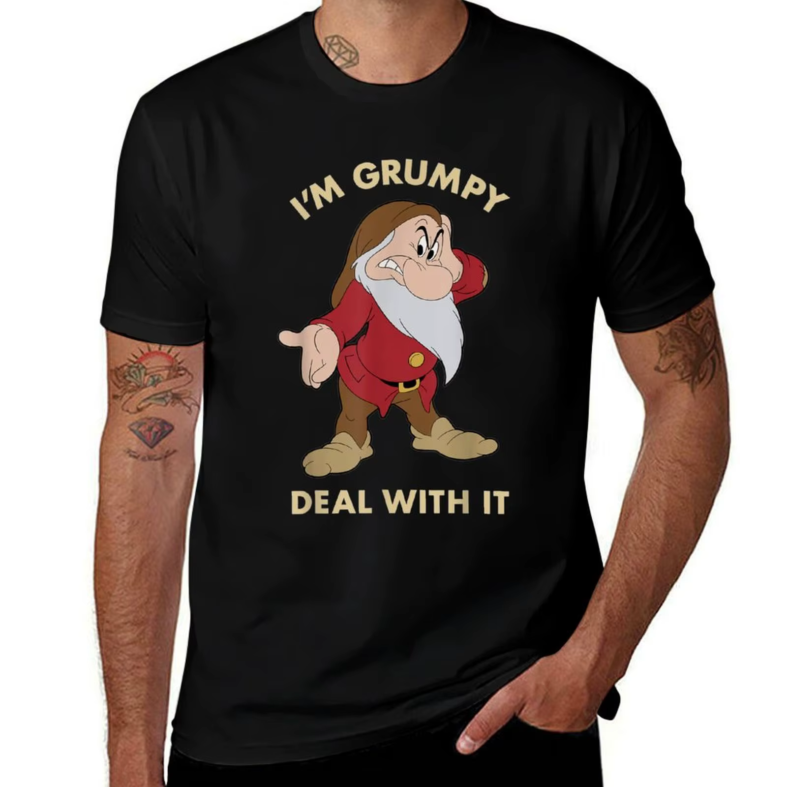 Je suis Grumpy Deal With It T-Shirt t-shirts pour homme graphique vintage T-Shirt pour homme T-Shirt