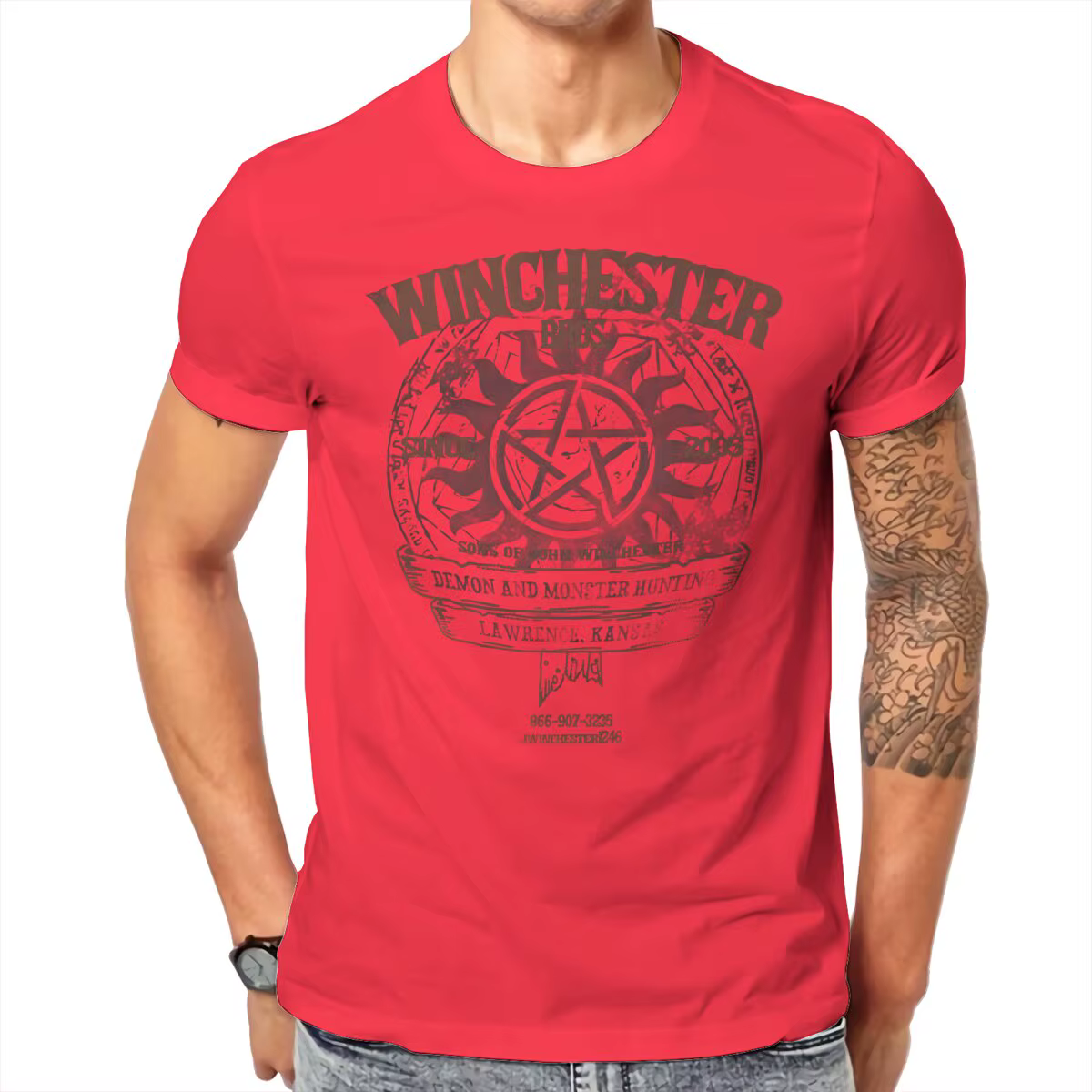 Surnaturel Winchester Bros t-shirt hommes t-shirts vêtements d'été coton col rond t-shirt