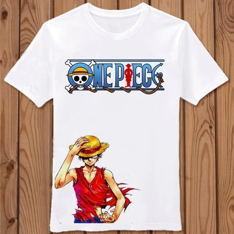 Nouveau T-shirt One Piece Anime pour enfants, best-seller, avec empiècements en velours, vêtements à