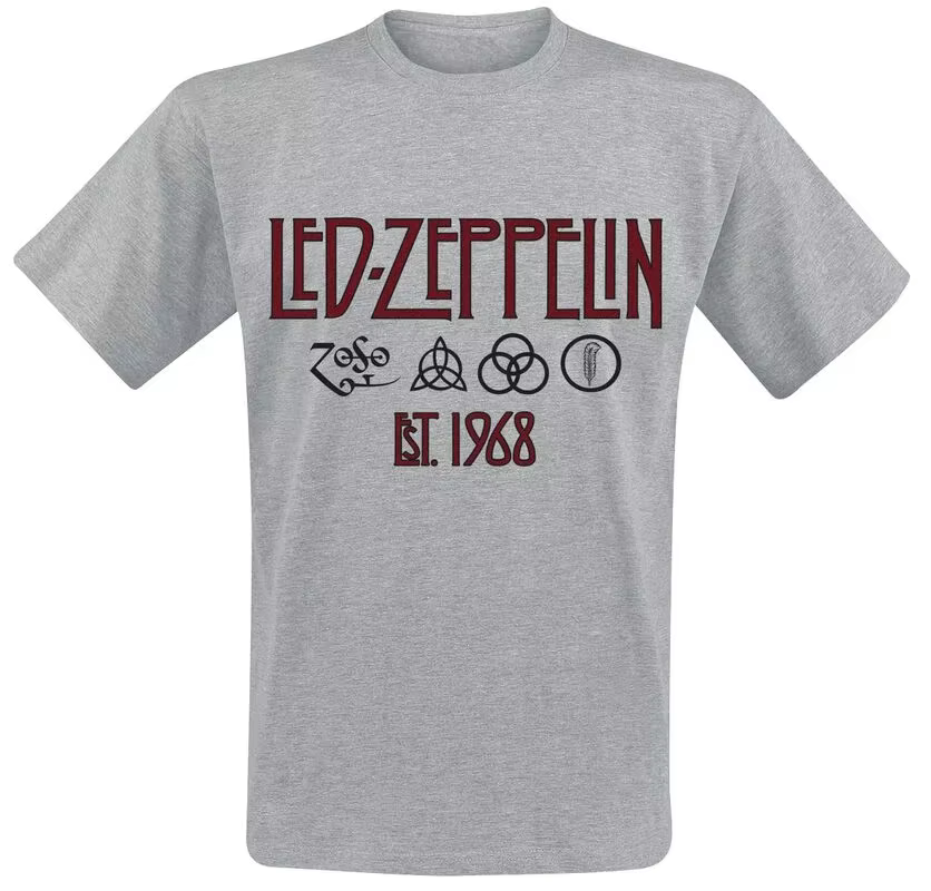 T-Shirt avec Logo Led Zeppelin Band, 100% coton, t-shirt graphique pour hommes et femmes, Streetwear