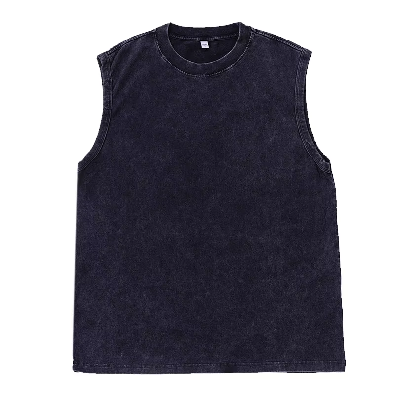 Hommes gilet Vintage lavé t-shirt 100% coton débardeurs été décontracté hauts sans manche Streetwear