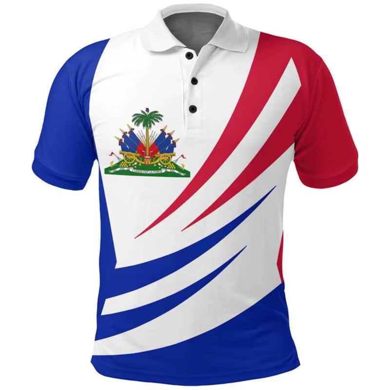 T-shirt imprimé 3D à manches courtes pour hommes, polo populaire, rue décontractée, t-shirt à revers