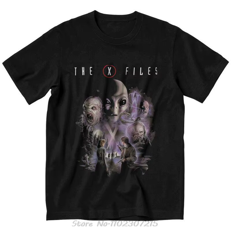 T-shirt manches courtes homme, streetwear en coton, classique, The X Files, The Truth Is Out There,