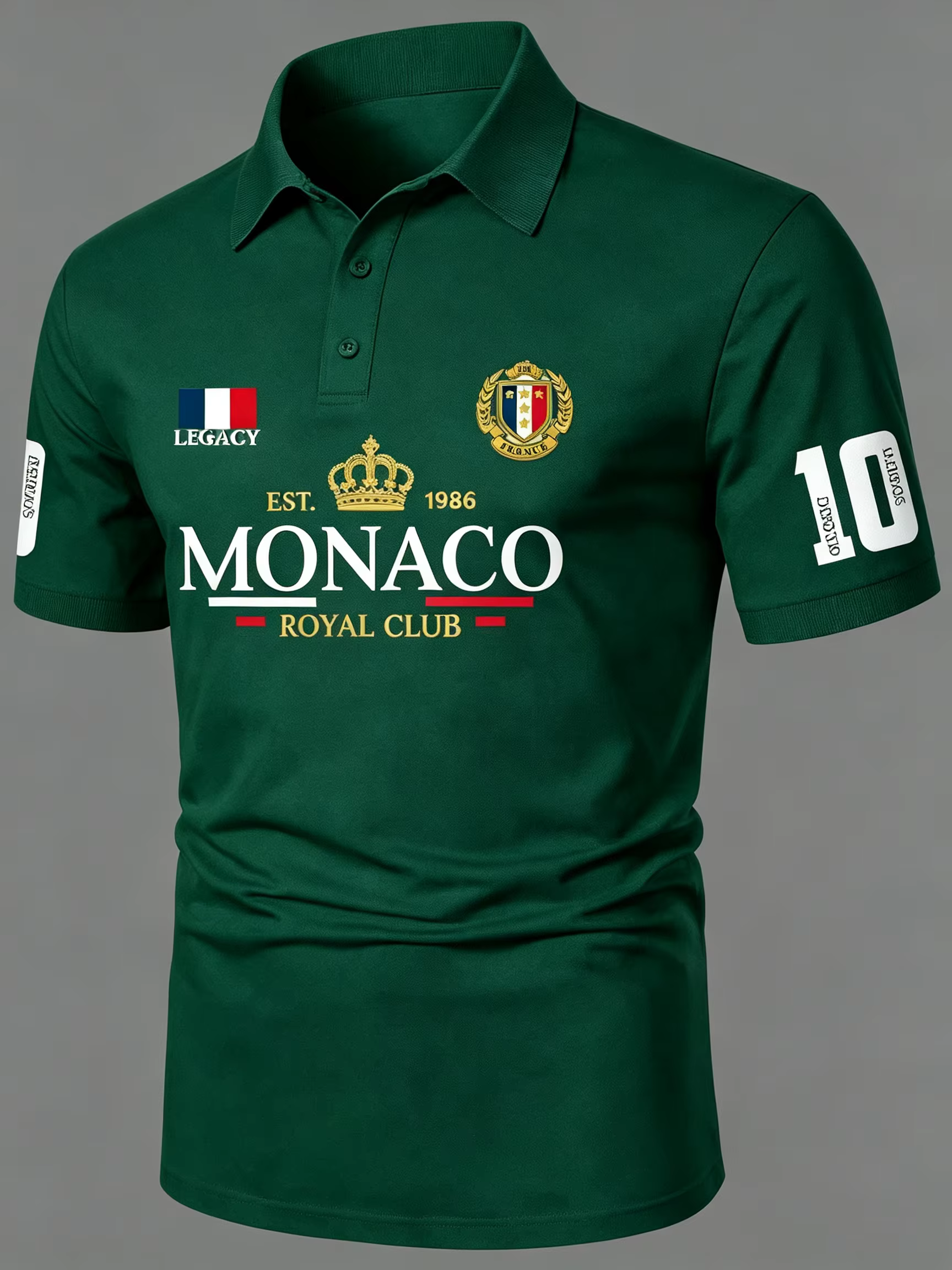Polo pour homme USANew York Royal Print à manches courtes, décontracté, sport, fête, coton haut de g