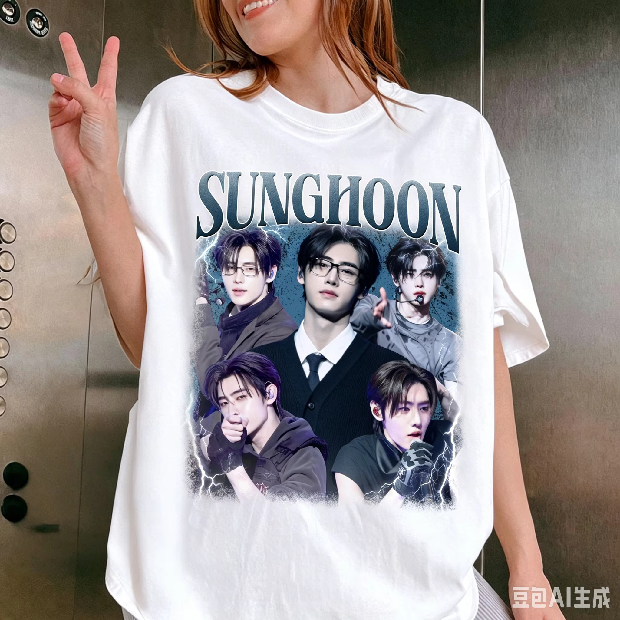 T-shirt graphique Kpop ENHYPEN Sunghoon pour hommes et femmes, vêtements d'été en coton, mode Vintag