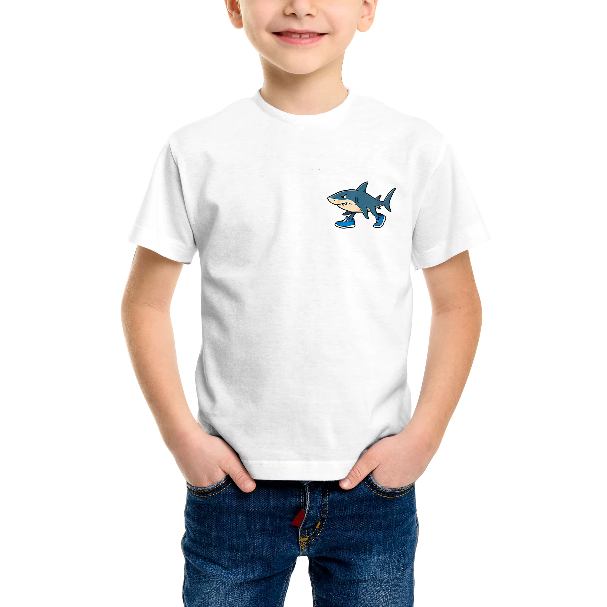 T-shirt tendance à imprimé requin 3D, imprimé avec des éléments de requin, nouveau t-shirt d'été pou