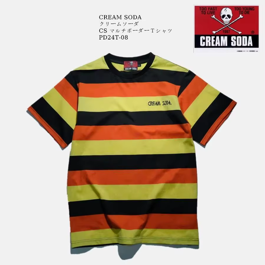 CREAM SODA T-shirt rétro à manches courtes coloré par KING ROCK'N'ROLL