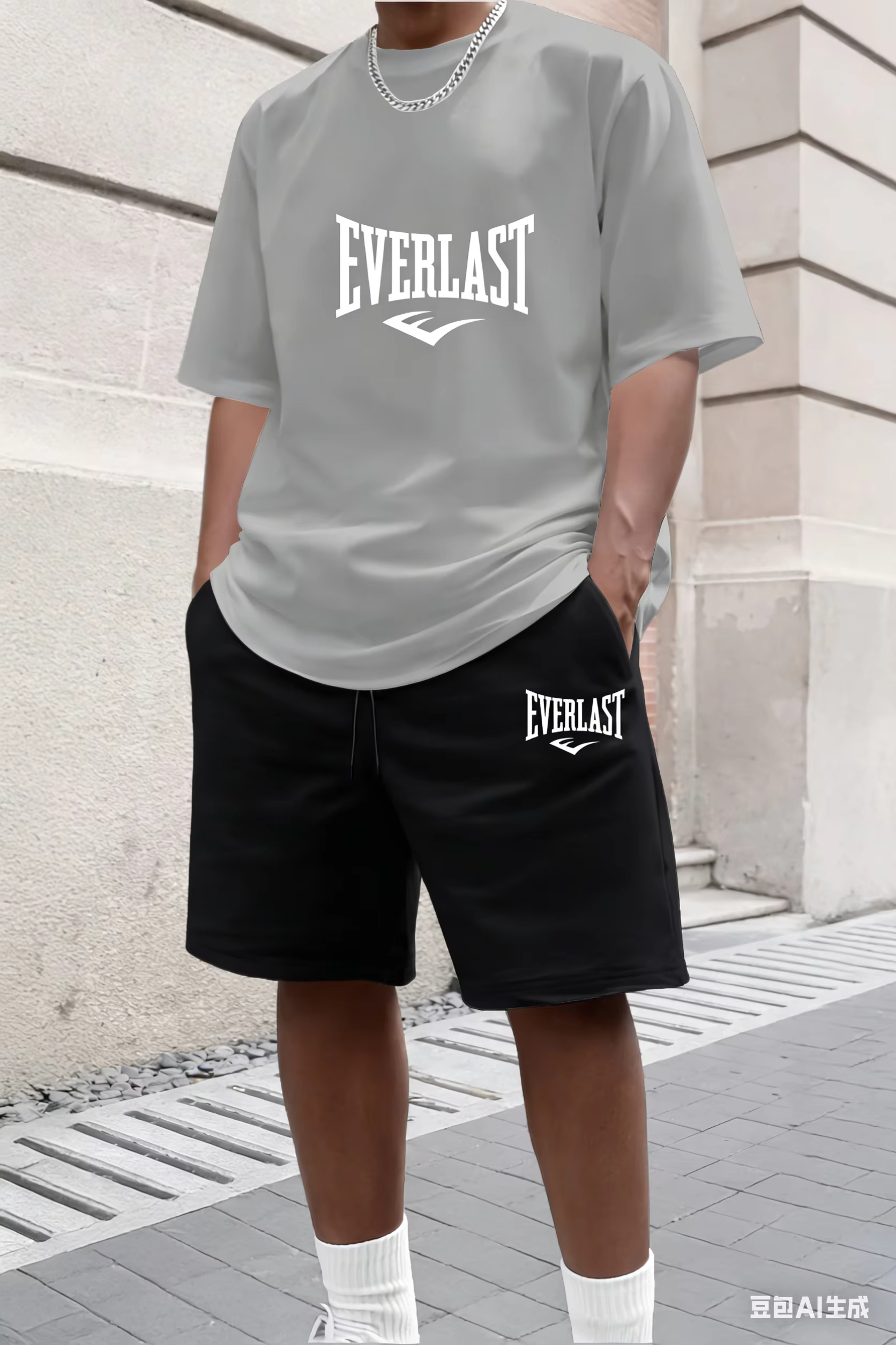 Ensemble t-shirt et short d'été pour homme, ensemble de vêtements de sport respirants pour homme, en