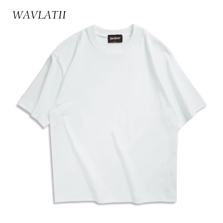 WAVLATII surdimensionné été t-shirts pour femmes hommes marron décontracté femme coréen Streetwear t