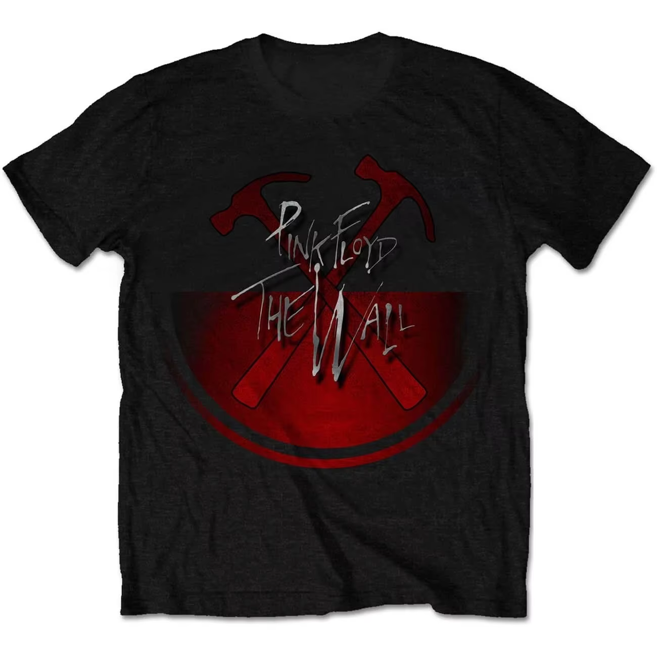 T-shirt noir classique The Wall de Pink Floyd pour hommes, vêtements vintage surdimensionnés en poly
