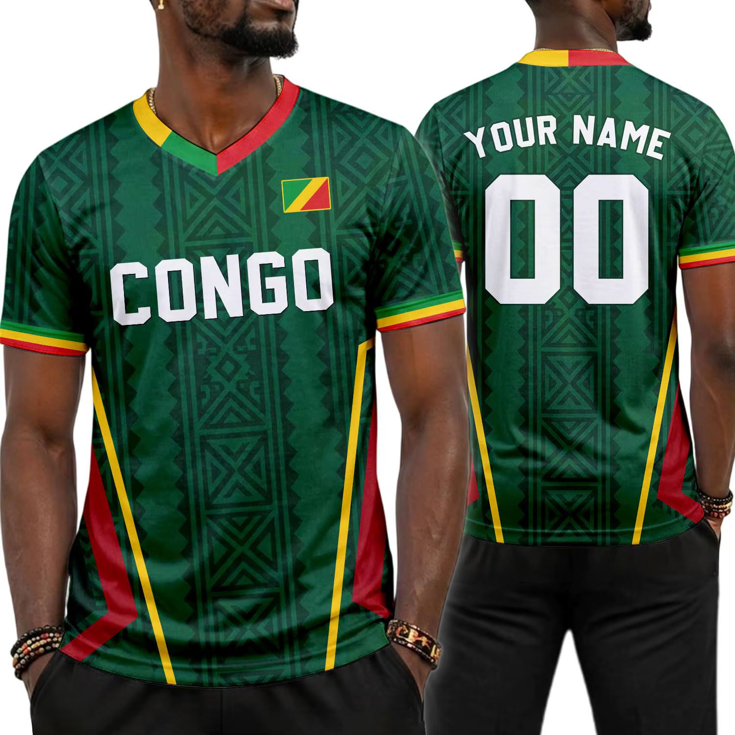 Maillot de football de la République démocratique du Congo, nom et numéro personnalisés, maillot DR