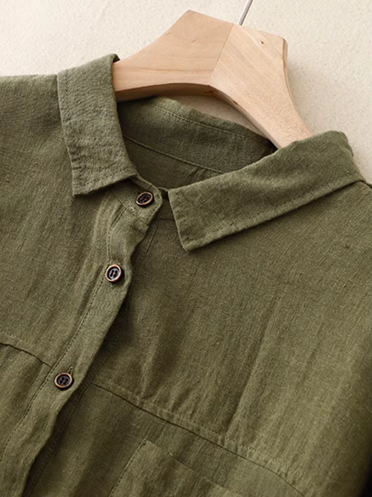 Chemise décontractée à manches longues pour femmes, chemises en coton pour femmes, tout match, style
