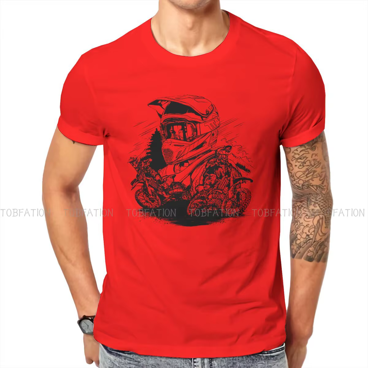 VTT mode t-shirts Enduro Cross moto course mâle Style pur couverture en coton t-shirt col rond surdi