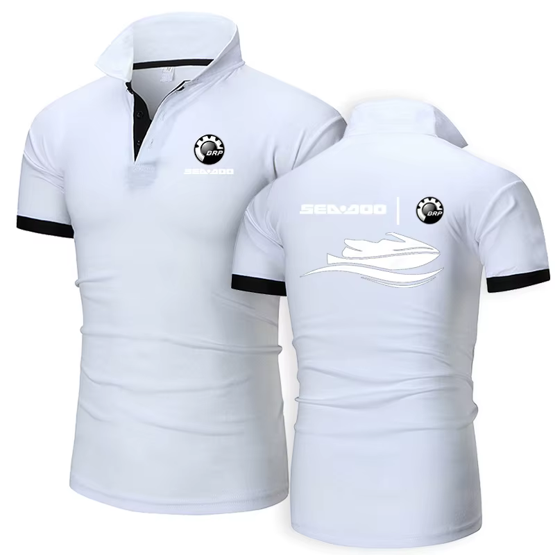 Polo d'été Sea Doo Seadoo Moto pour homme, t-shirt en coton imprimé, manches courtes, t-shirt classi