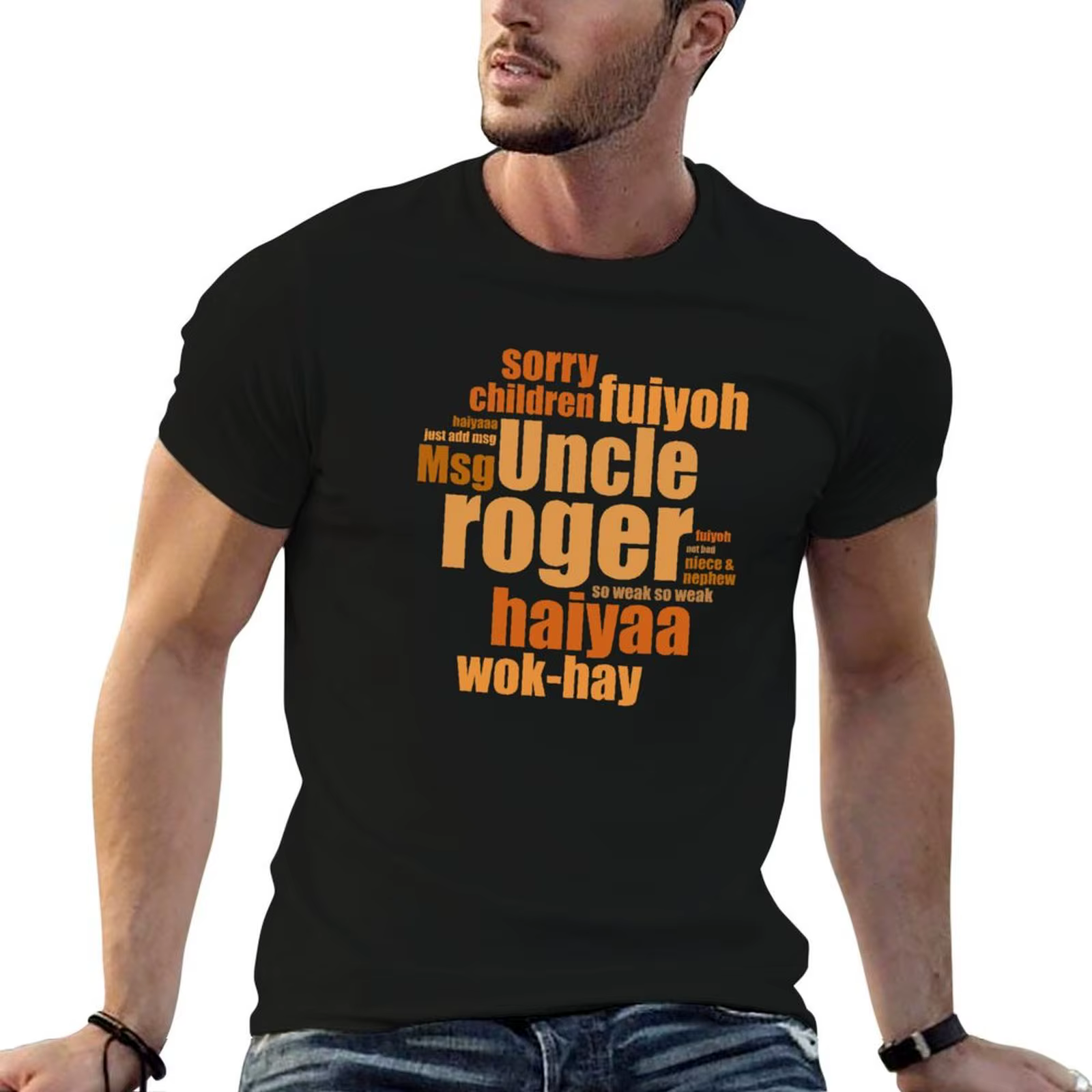 T-shirt Uncle Roger pour homme, t-shirts graphiques pour hommes, t-shirt en coton 100%, t-shirts gra