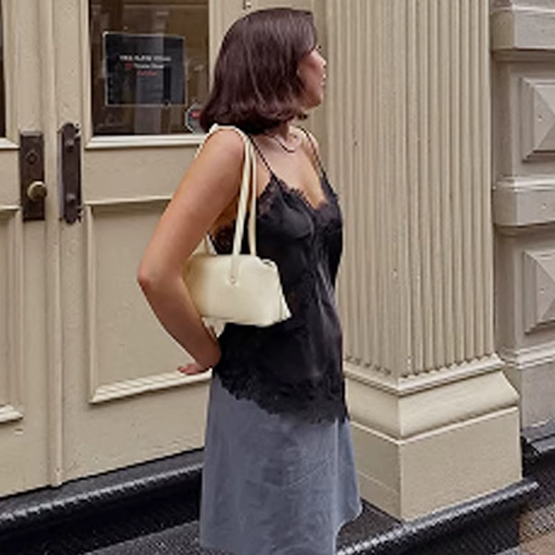 HXAO dentelle haut asymétrique femmes réservoirs & Camis été 2025 noir Slip haut sans manches dames