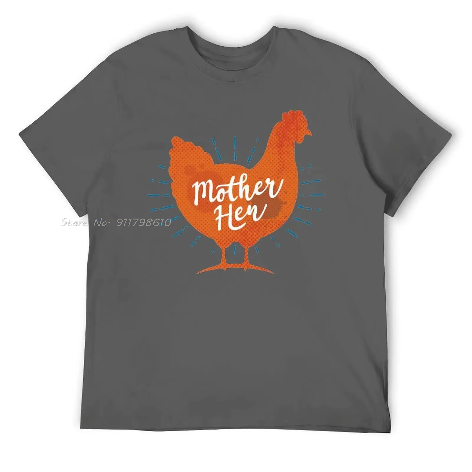 Fête des mères mère poule poulet maman T-shirt surdimensionné déplacer Humor coton T-shirt compétiti