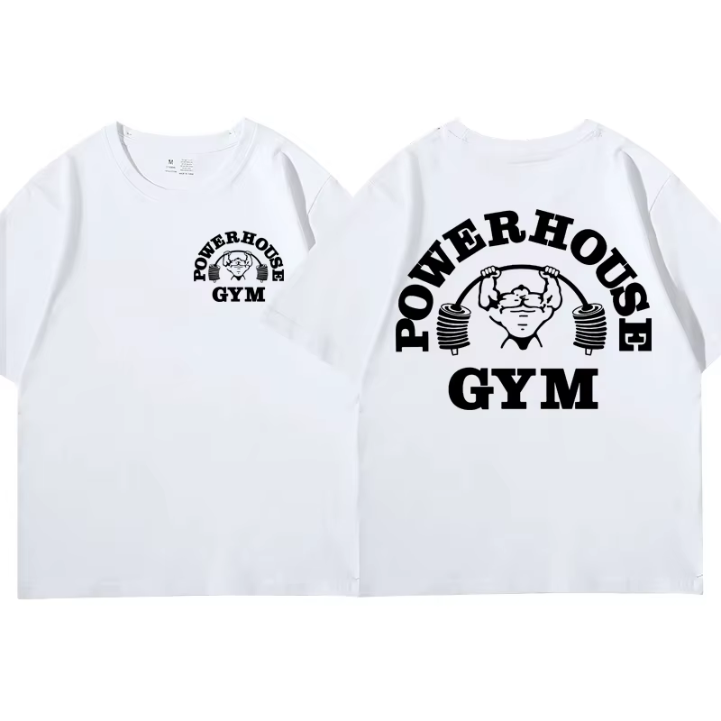 Powerhouse Gym Graphic T-shirt pour hommes et femmes, Économie à manches courtes, Vêtements drôles,