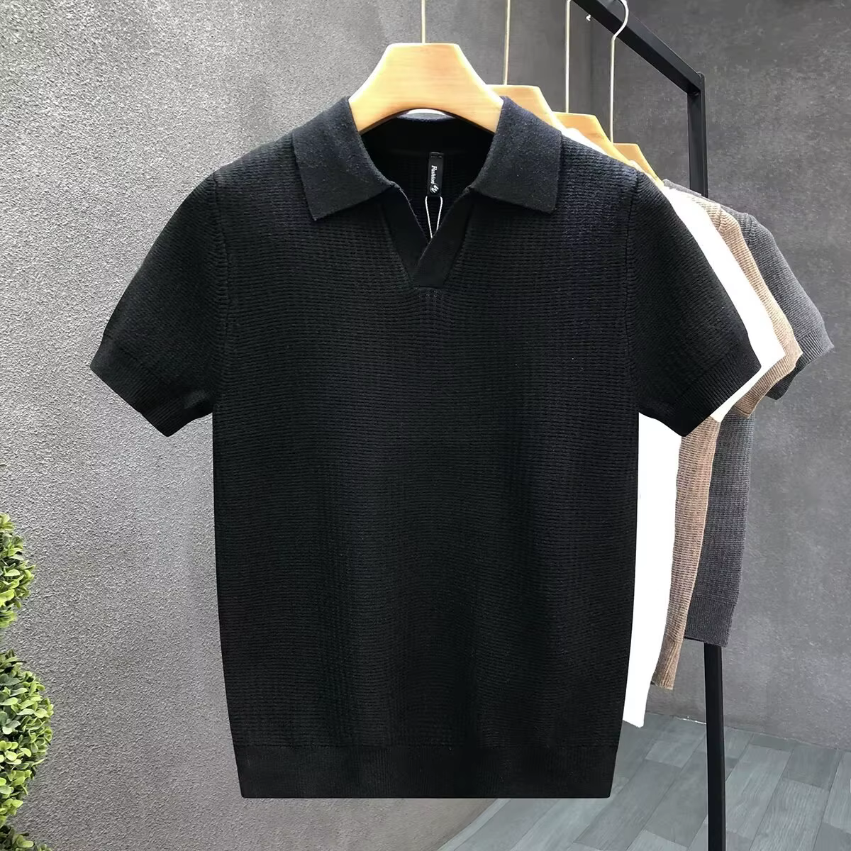 Polo d'été pour hommes, Style coréen, Slim, résistant aux rides, col, couleur unie, T-Shirts décontr