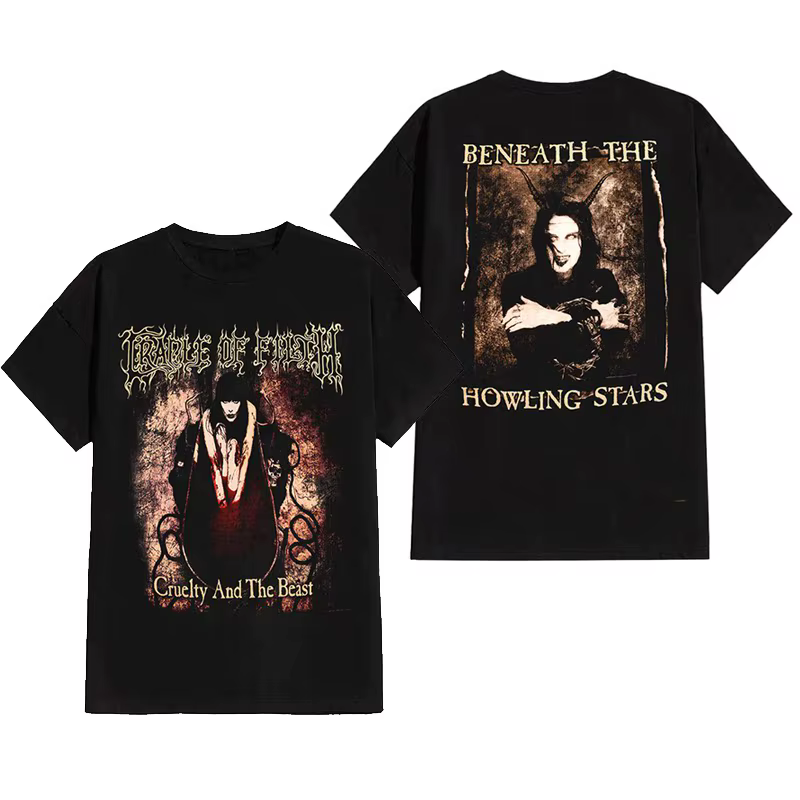 T-shirt décontracté Cradle of Filth Emperor Band Extreme Gothic Black Metal pour hommes et femmes, h