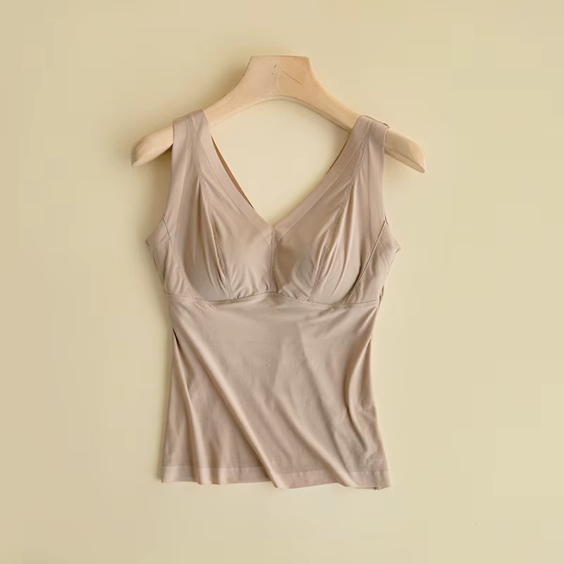Débardeur en soie à col en V pour femme, soutien-gorge en dentelle, camisole chaude, soutien-gorge s