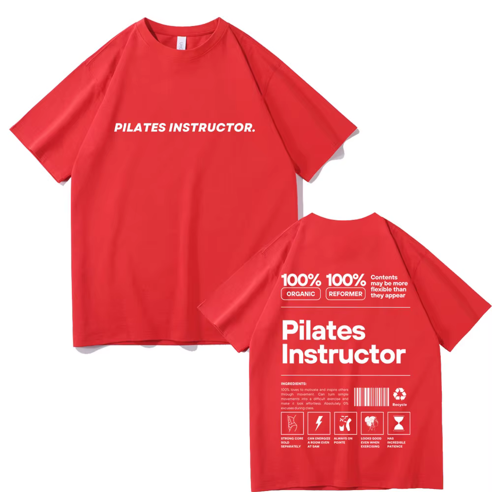 T-shirt de couverture de pompe d'instructeur de Pilates pour hommes et femmes, fitness drôle, entraî