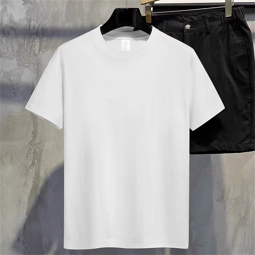 Hommes t-shirt été couverture en coton femmes couleur unie t-shirts vierges col rond à manches court