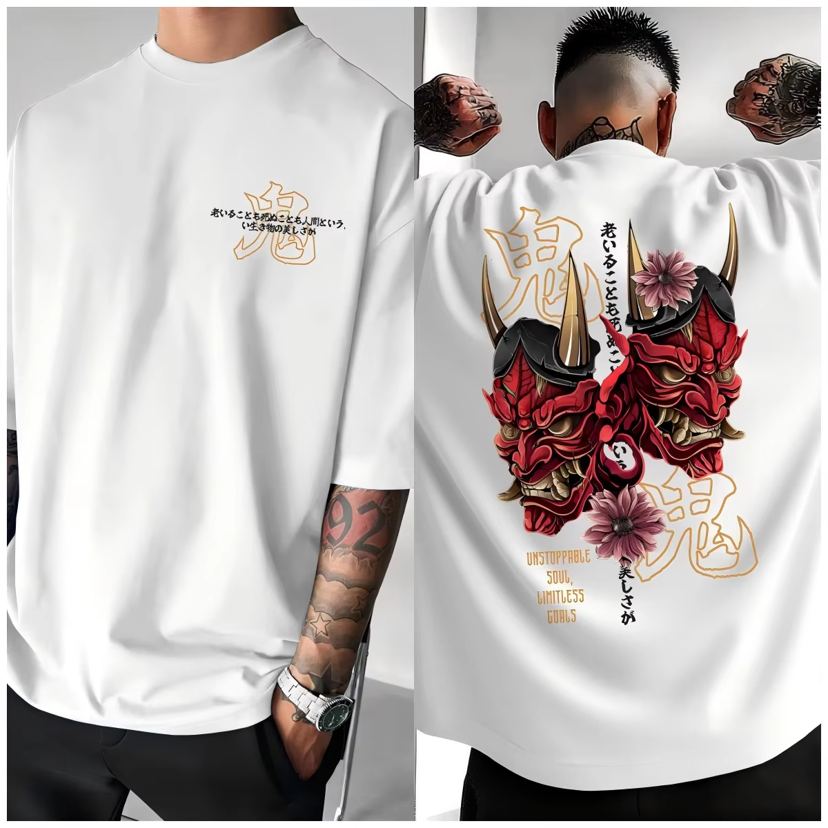T-shirt col rond pour hommes, doux, confortable et respirant, imprimé fantôme d'été, à la mode, Styl
