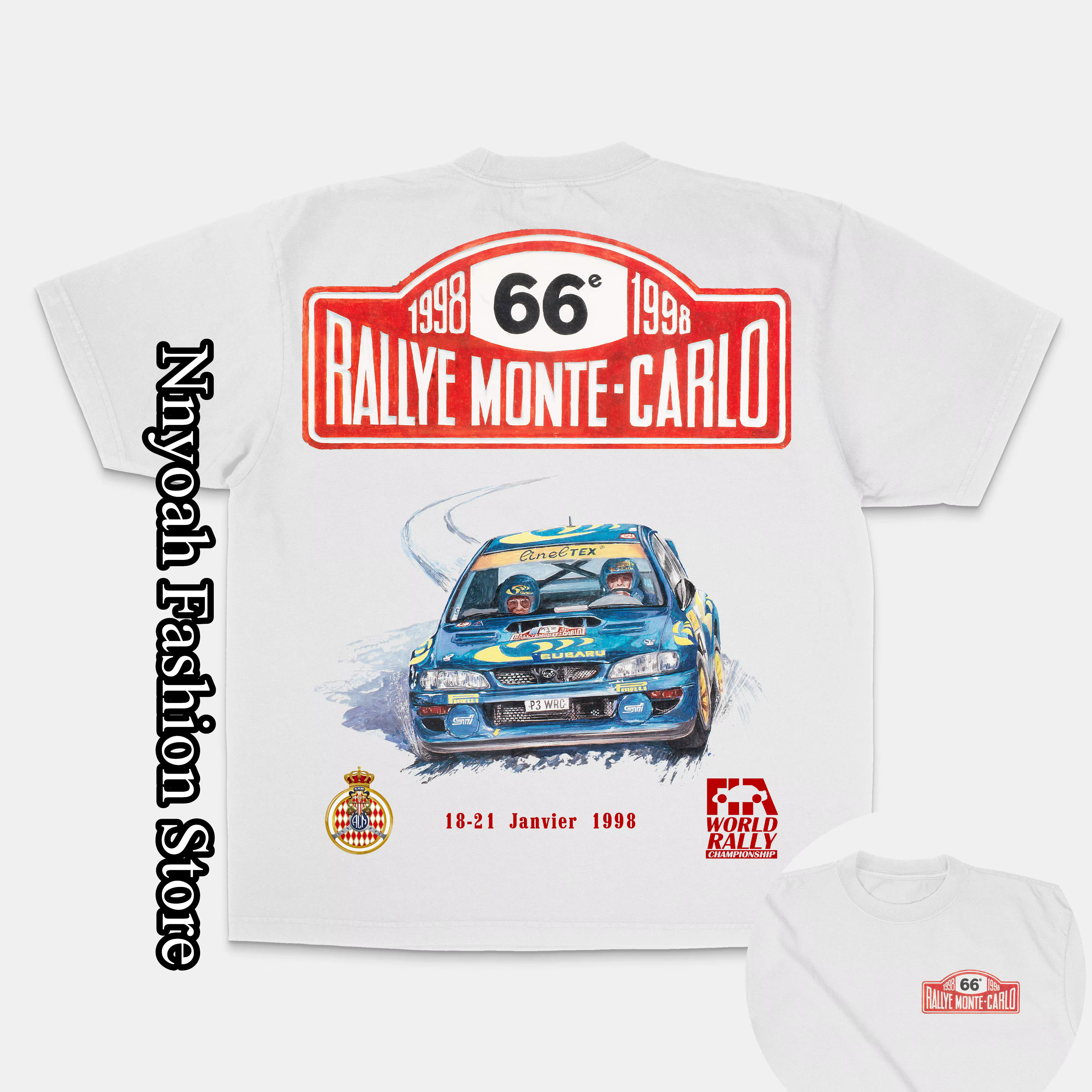 T-Shirt de Rallye Monte-Carlo pour Homme et Femme, en Coton, Vêtement de Course Rétro, Décontracté, 