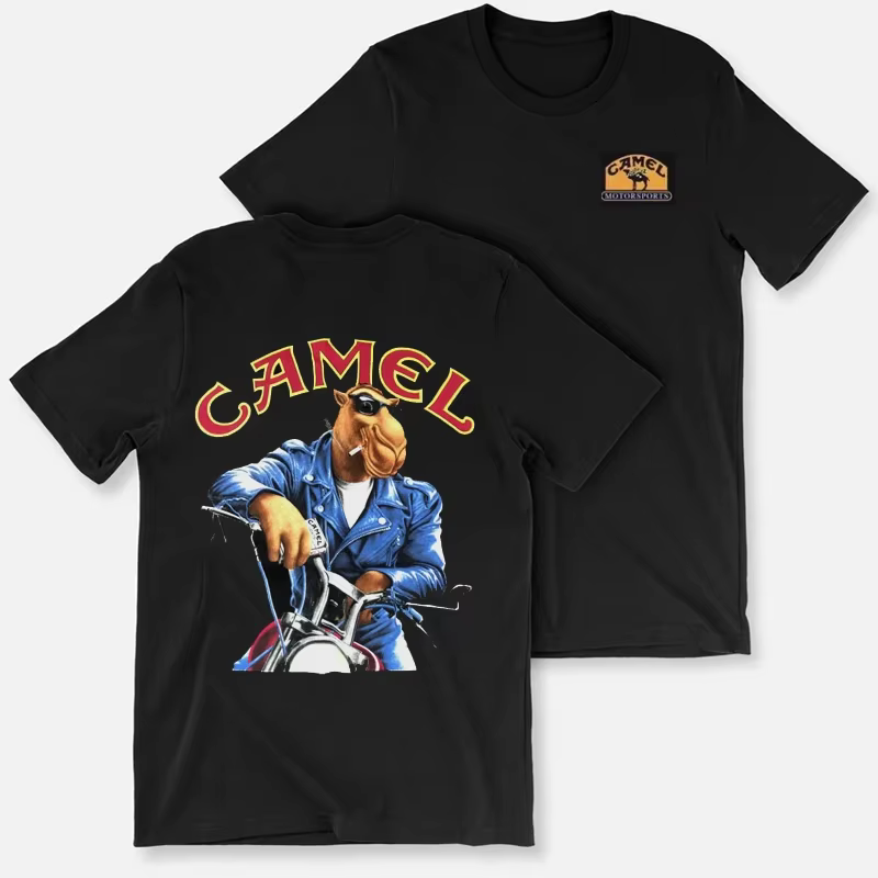Rétro voiture chameau Cigarettes T-Shirt Vintage couverture en coton T-Shirt à manches courtes décon