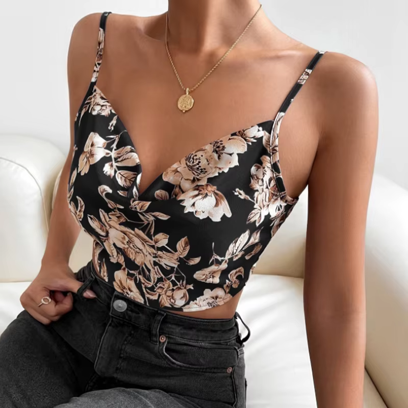 Camisole d'été Slim pour femmes, Sexy, sans manches, col en v, t-shirt gris, débardeur, couleur unie