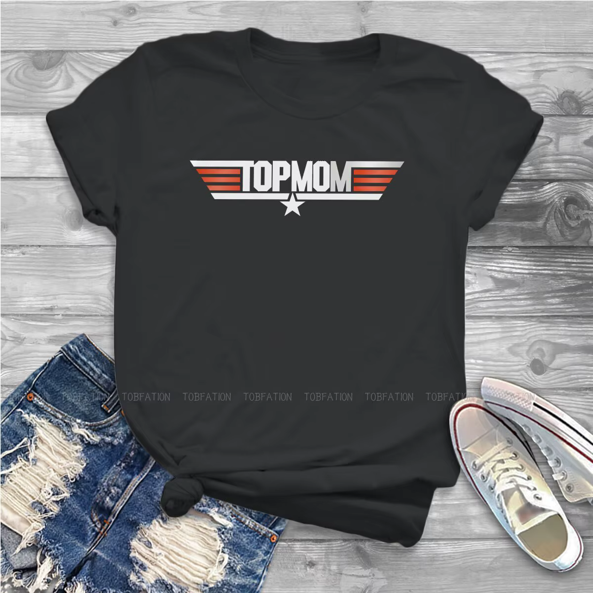 Top maman femmes t petit haut pistolet Maverick Goose Film filles t-shirts Harajuku couverture en co